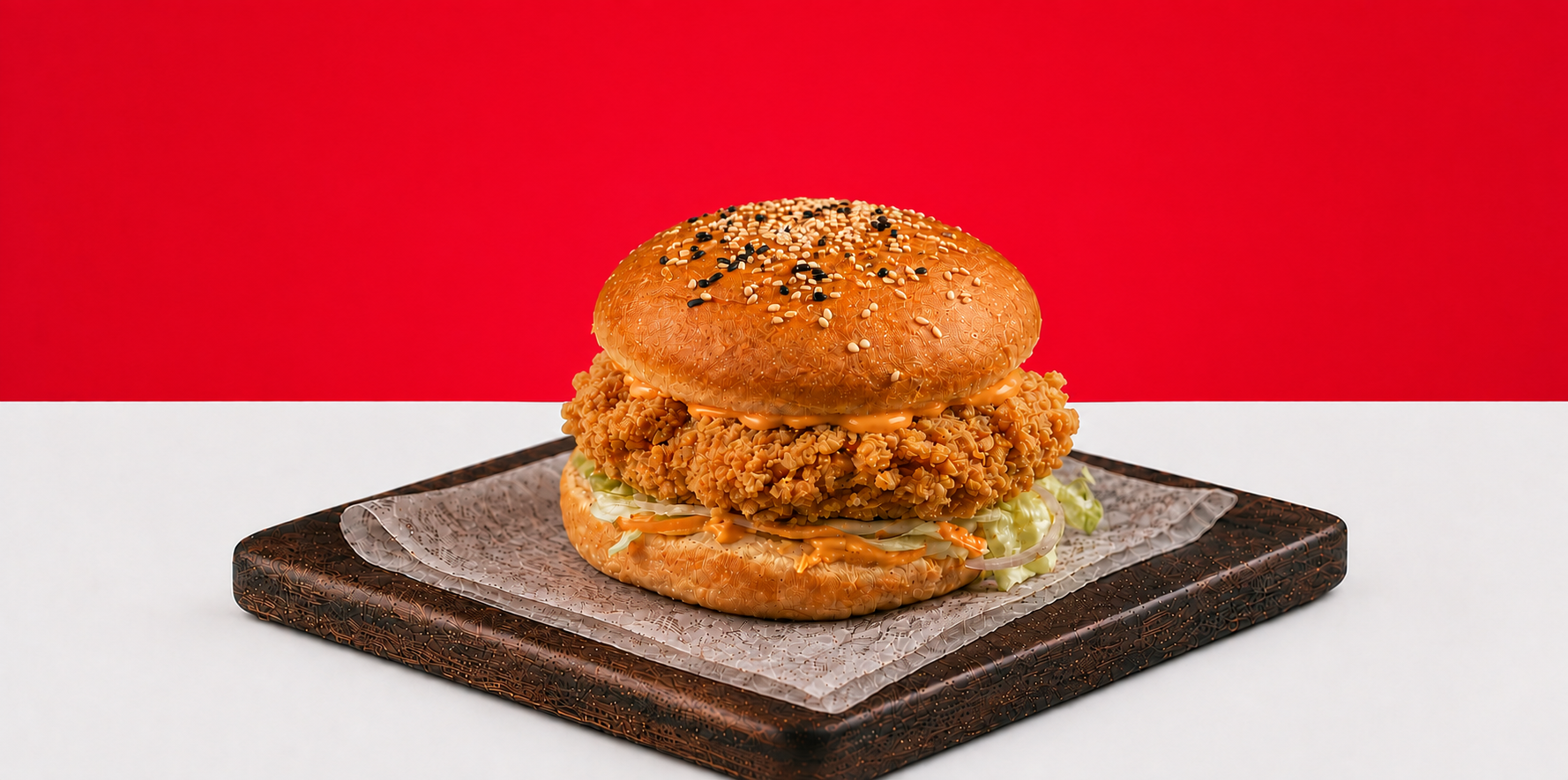 Signature krunchy chicken burger